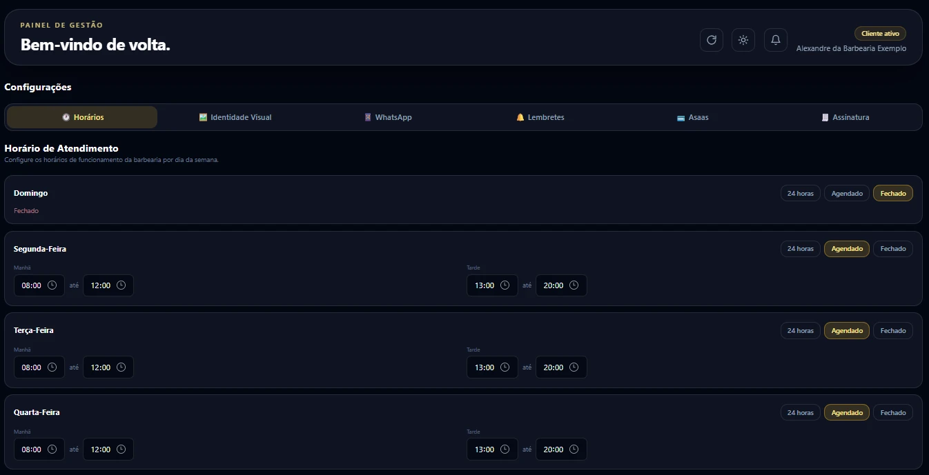 Sysmov Agenda — 7. Horário de atendimento
